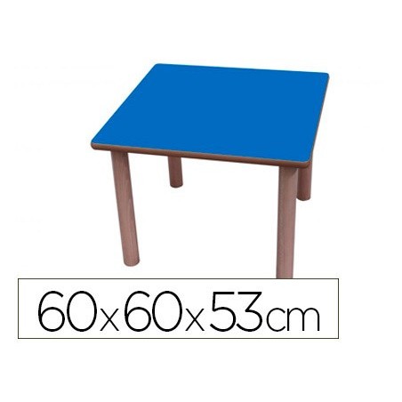 MESA MADEIRA MOBETUC T2 QUADRADA COM TAMPA LAMINADA FAIA60X6