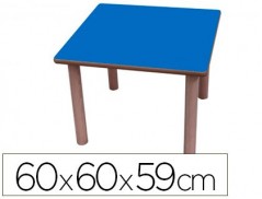 MESA MADEIRA MOBETUC T3 QUADRADA COM TAMPA LAMINADA FAIA60X6