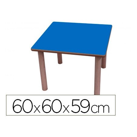MESA MADEIRA MOBETUC T3 QUADRADA COM TAMPA LAMINADA FAIA60X6