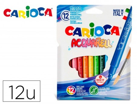ROTULADOR CARIOCA AQUARELLE PUNTA DE PINCEL CAJA DE 12 COLOR