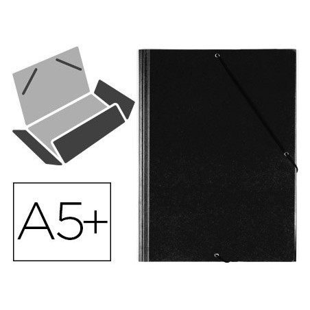 PASTA DE ELASTICOS LIDERPAPEL, PLASTICA COM ABAS, PRETO, QUA