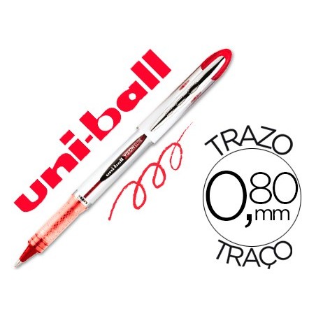12un MARCADOR UNI-BALL ROLLER UB-200 VISION VERMELHO 0,8 MM