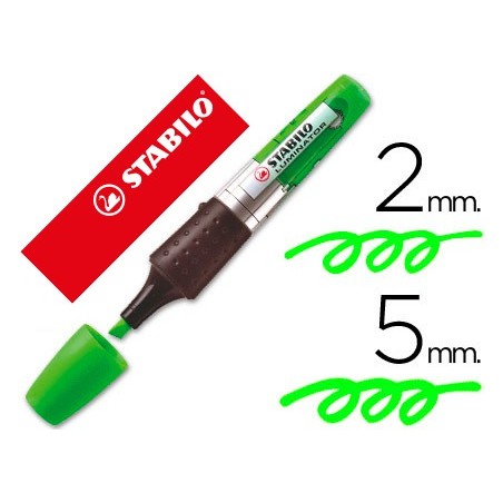 5un Marcador Stabilo Boss luminator Verde tinta liquida