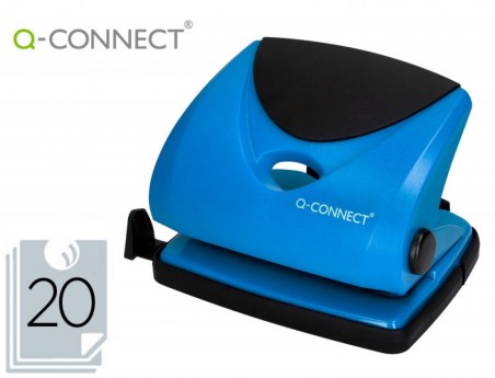 PERFURADOR Q-CONNECT, CAP. 20-25 FOLHAS - AZUL