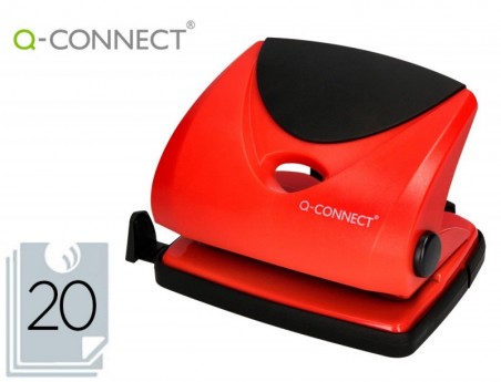 PERFURADOR Q-CONNECT, CAP. 20-25 FOLHAS - VERMELHO