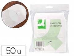 ENVELOPE DE PAPEL Q-CONNECT CD'S/DVD'S PACK DE 50un