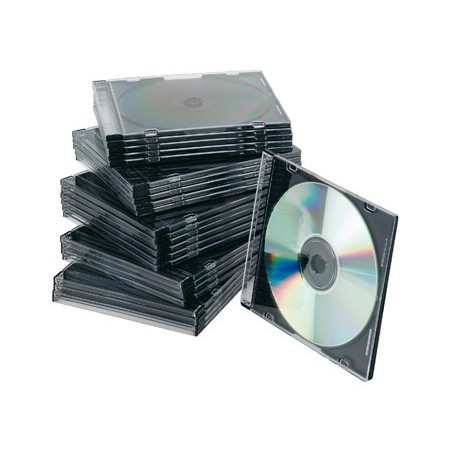 CAIXA Q-CONNECT PARA CD'S/DVD'S SLIM PRETA PACK  25 UNIDADES