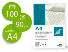 PAPEL VERGE. EMBAL. DE 100 FOLHAS, A4, 90 GRS/Mì, BRANCO
