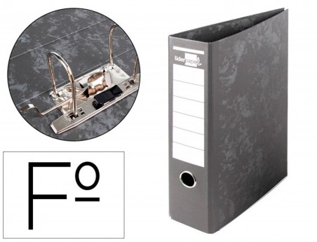 PASTA DE ARQUIVO GASPEADA PRETA LIDERPAPEL, FOLIO