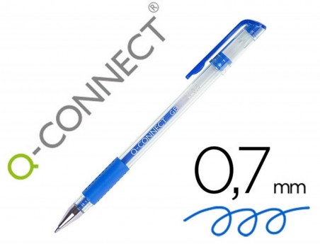 10un ESFEROGRAFICA Q-CONNECT TINTA GEL AZUL 0,7 MM