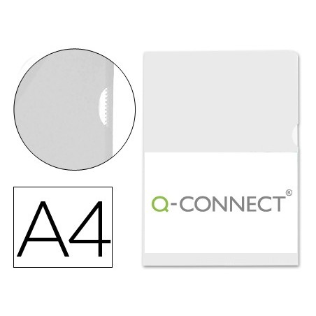 BOLSA DOSSIER Q-CONNECT EM PLASTICO TRANSPARENTE, A4, PACK 1
