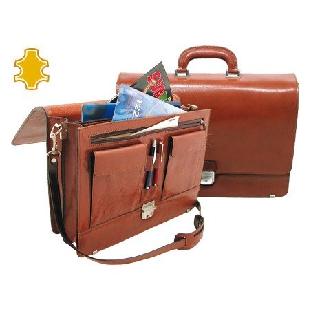 MALA PORTFOLIO EM PELE, FECHO COM CHAVE