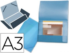 PASTA DE ELASTICOS EM POLIPROPILENO BEAUTONE, A3, AZUL FROST