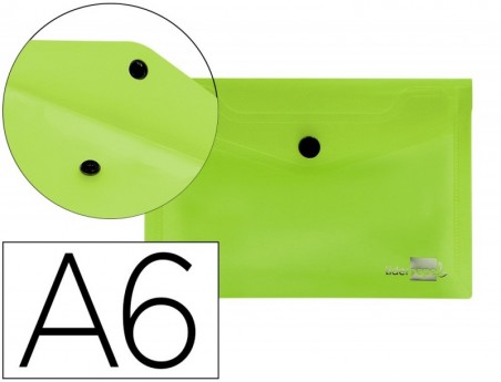 12un BOLSA PORTA DOCUMENTOS LIDERPAPEL, COM MOLA, A6, VERDE