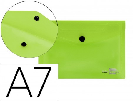 12un BOLSA PORTA DOCUMENTOS LIDERPAPEL, COM MOLA, A7, VERDE
