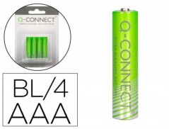 PILHA Q-CONNECT ALCALINA AAA - BLISTER COM 4 PILHAS