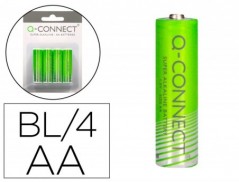 PILHA Q-CONNECT ALCALINA AA-  BLISTER COM 4 PILHAS