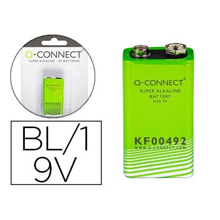 PILHA Q-CONNECT ALCALINA 9VOLT - BLISTER COM 1 PILHA
