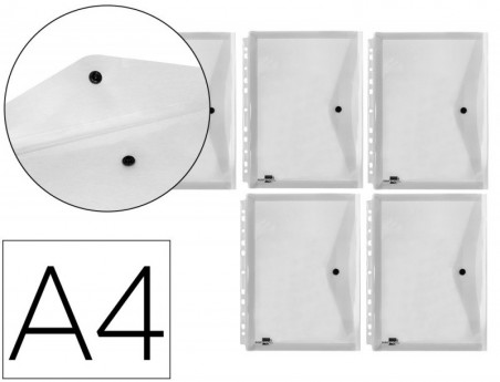 BOLSA PORTA DOCUMENTOS LIDERPAPEL, MULTIPERFURADA A4, COR CR