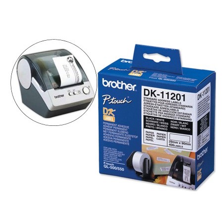 ETIQUETAS PRE-CORTADAS BROTHER DK11201 BRANCA 29 MM X 90 MM