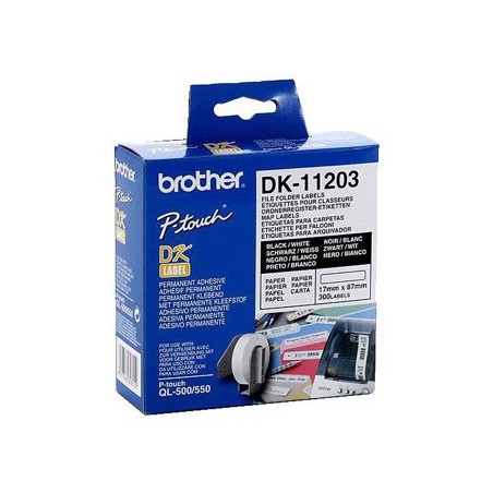 ETIQUETAS PRE-CORTADAS BROTHER DK11203 BRANCA 17 MM X 87 MM