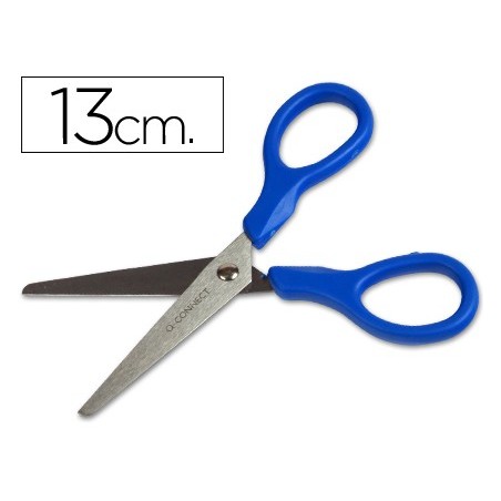 20un TESOURA ESCOLAR Q-CONNECT COMPONTAS REDONDAS 130 MM