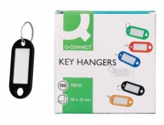 CHAVEIRO PORTA-ETIQUETAS Q-CONNECT PRETO CAIXA 100 UNIDADES