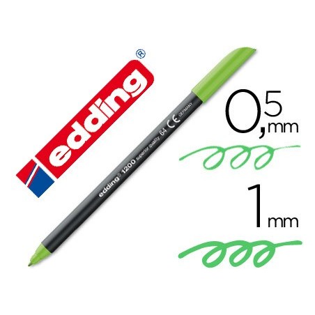 10un MARCADOR EDDING 1200 PONTA FIBRA 0.5MM VERDE NEON