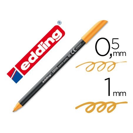 10un MARCADOR EDDING 1200 PONTA FIBRA 0.5MM LARANJA NEON