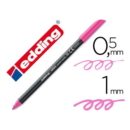 10un MARCADOR EDDING 1200 PONTA FIBRA 0.5MM ROSA NEON