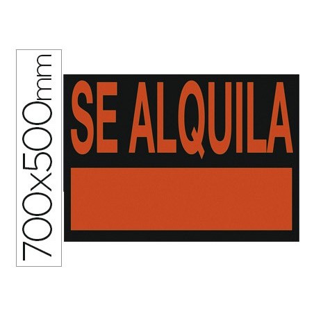 CARTEL PLASTICO "SE ALQUILA" ROJO FLUORESCENTE 700X500 MM