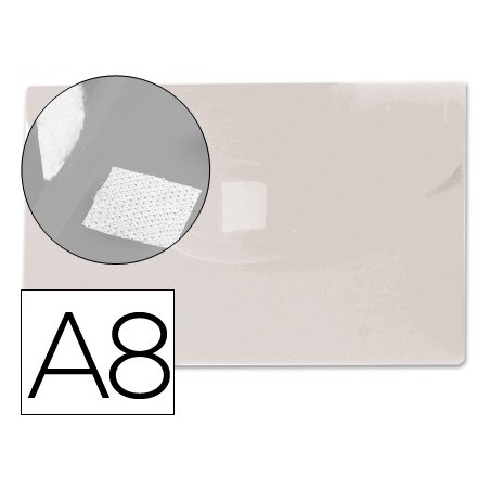 12un BOLSA PORTA DOCUMENTOS LIDERPAPEL, COM MOLA, A8, CRISTA