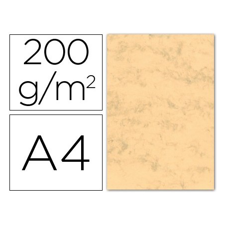 CARTOLINA MARMOREADA 200 GRS, EMB. 100 FLS, A4, OCRE