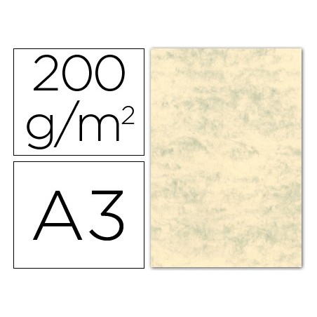 CARTOLINA MARMOREADA 200 GRS, EMB. 100 FLS, A3, CINZA