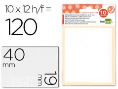 10un ETIQUETAS ADESIVAS LP 10 + 2 FOLHAS, 19X40 MM, 144 ETIQ