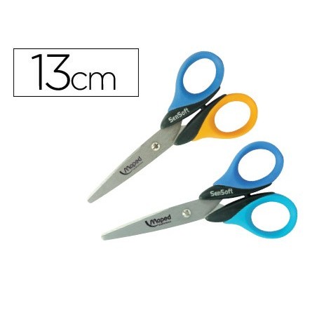 24un TESOURA SENSOFT DA MAPED, COM ANEIS FLEXIVEIS, 130 MM.