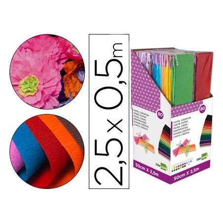 EXPOSITOR 80 BOLSAS PAPEL CREPE LIDERPAPEL. CORES SORTIDAS