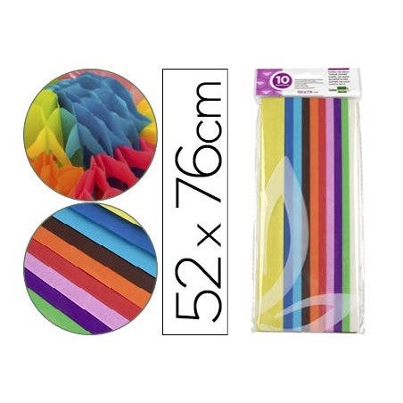 EXPOSITOR PAPEL SEDA LIDERPAPEL. PACK 10 FOLHAS CORES SORTID