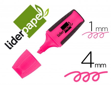 12un MARCADOR LIDERPAPEL FLUORESCENTE ROSA