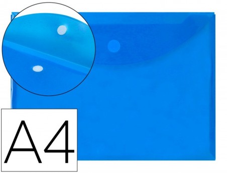 12un BOLSA PORTA DOCUMENTOS LIDERPAPEL, A4, AZUL