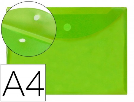 12un BOLSA PORTA DOCUMENTOS LIDERPAPEL, A4, VERDE