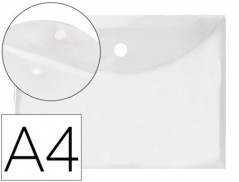 12un BOLSA PORTA DOCUMENTOS LIDERPAPEL, A4, CRISTAL