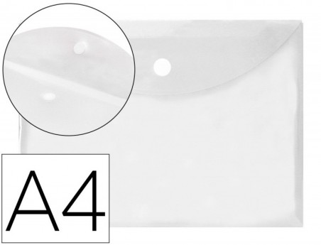 12un BOLSA PORTA DOCUMENTOS LIDERPAPEL, A4, CRISTAL