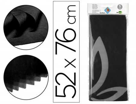 PAPEL SEDA LIDERPAPEL. 50 X 76 CM. 18 GRS/M2. PRETO