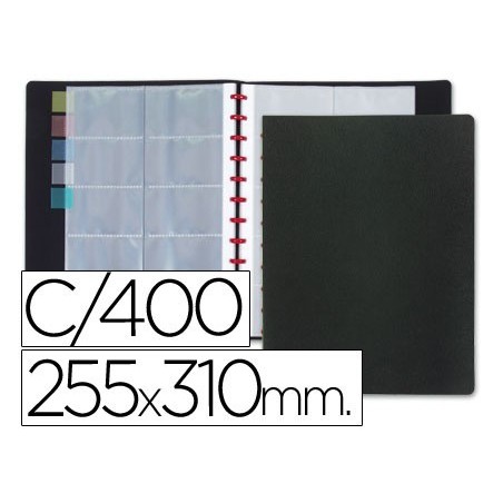 PORTA-CARTOES VISITA LP, ANEIS PLASTICO, A4, CAP.400 UNIDADE