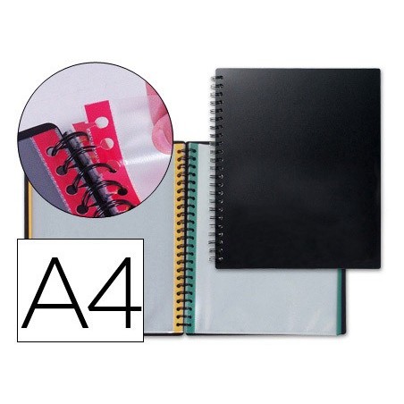 CAPA CATALOGO LIDERPAPEL COM ESPIRAL DUPLO METALICO PRETO