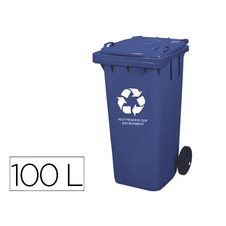 CONTENTOR Q-CONNECT EM PLASTICO COM 2 RODAS COR AZUL COM CAP