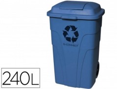 CONTENTOR Q-CONNECT EM PLASTICO COM 2 RODAS COR AZUL COM CAP
