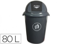 BALDE DE LIXO Q-CONNECT EM PLASTICO CINZA COM TAMPA REDONDA