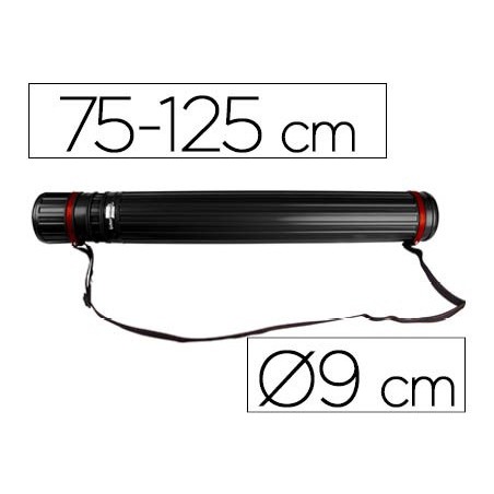 TUBO PORTA DESENHOS EXTENSIVEL 125 CM PRETO